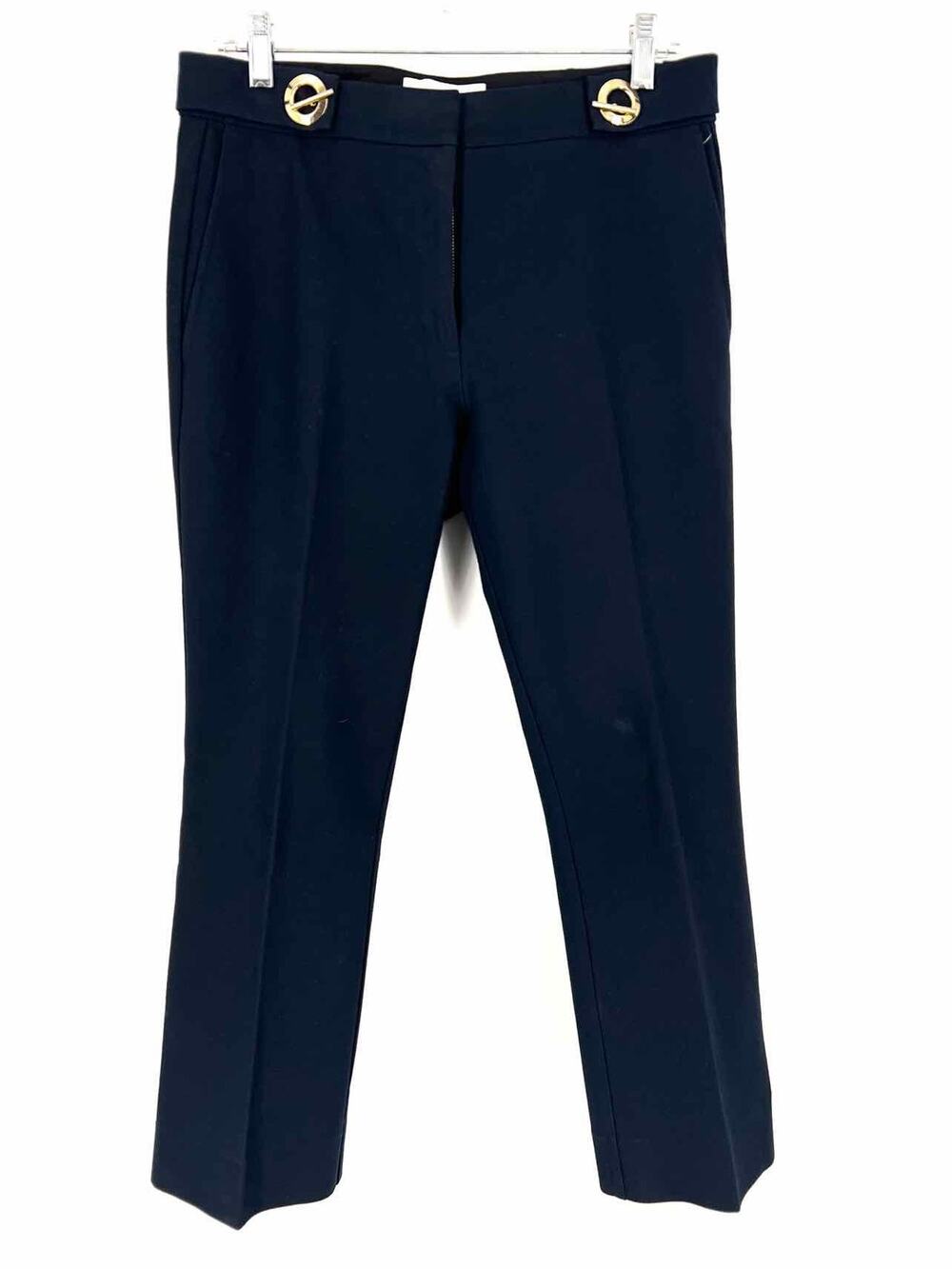 Derek Lam 10 Crosby Size 8 Navy/Gold Grommets Designer Pants